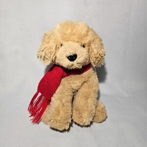 The Bearington Collection Plush Dog Stuffed Animal Red‎ Scarf Puppy Toy 8"